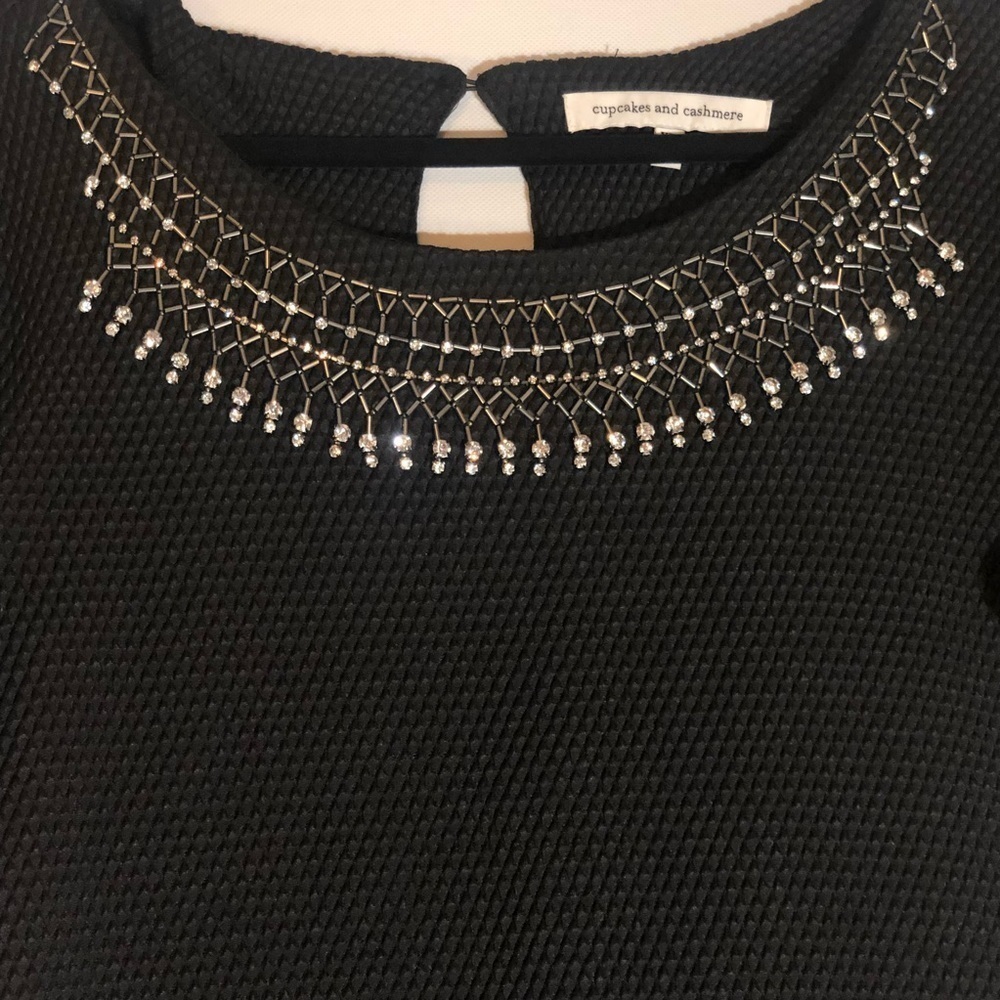Cupcakes and Cashmere Embellished Black Dress - Picture 2 of 3
